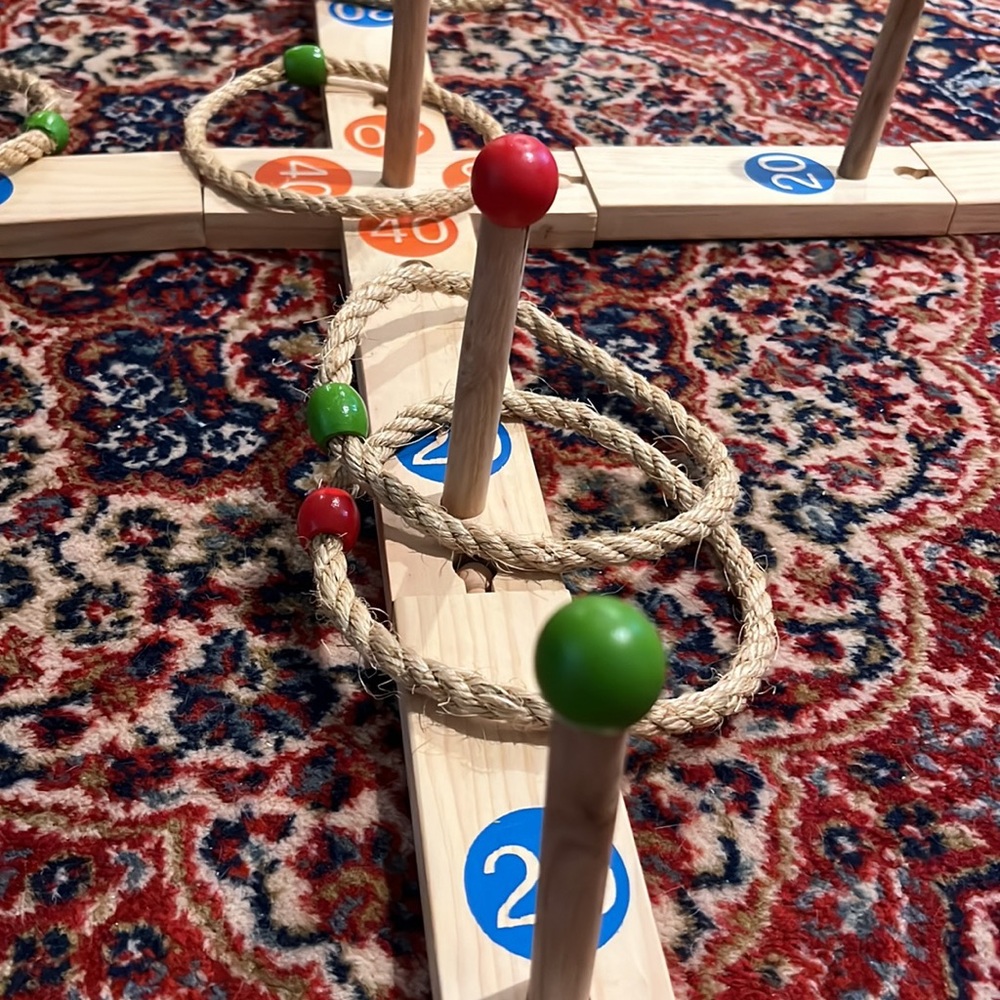 Snap together ring toss game